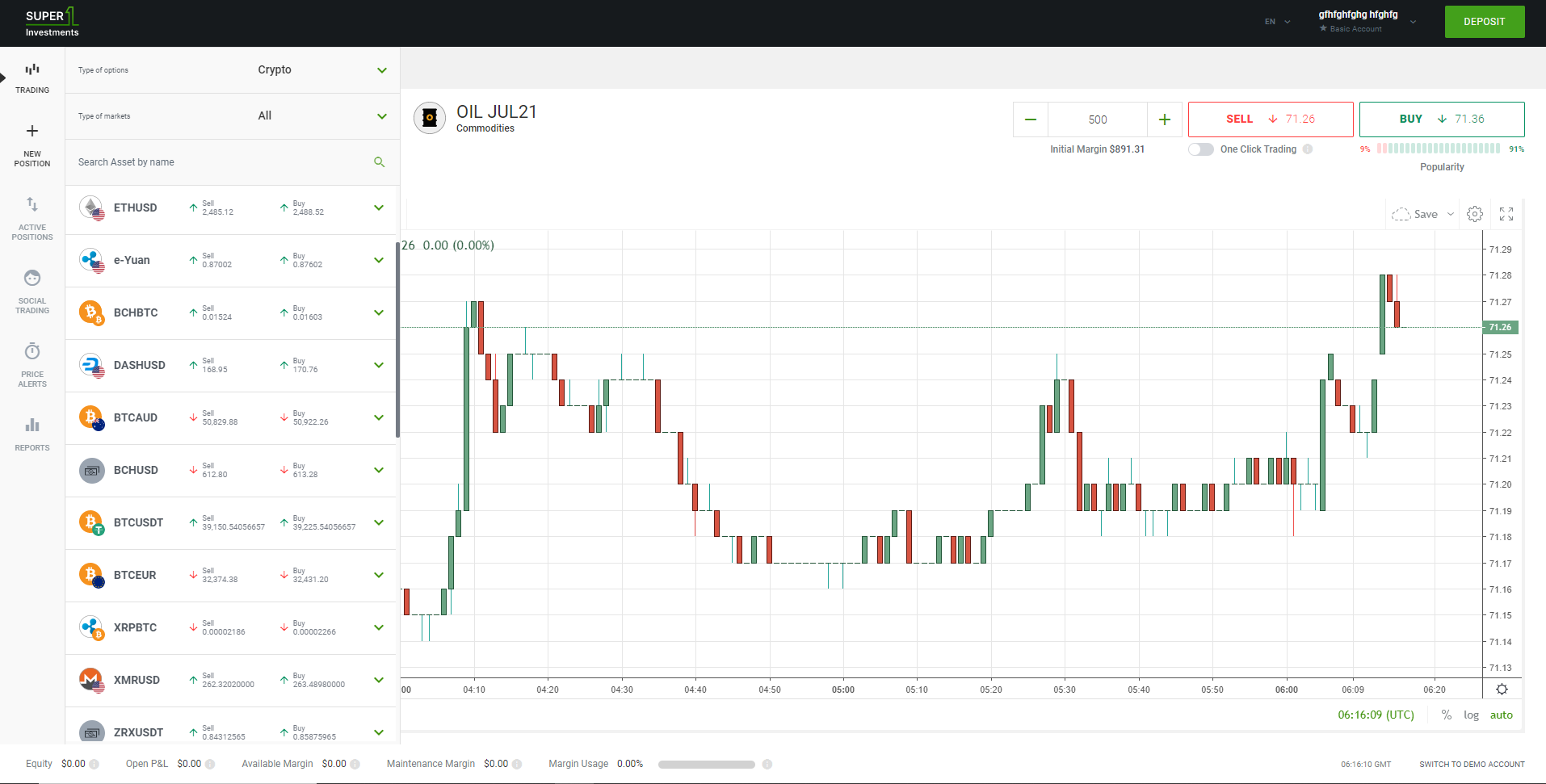 Super1Investments web trading platform