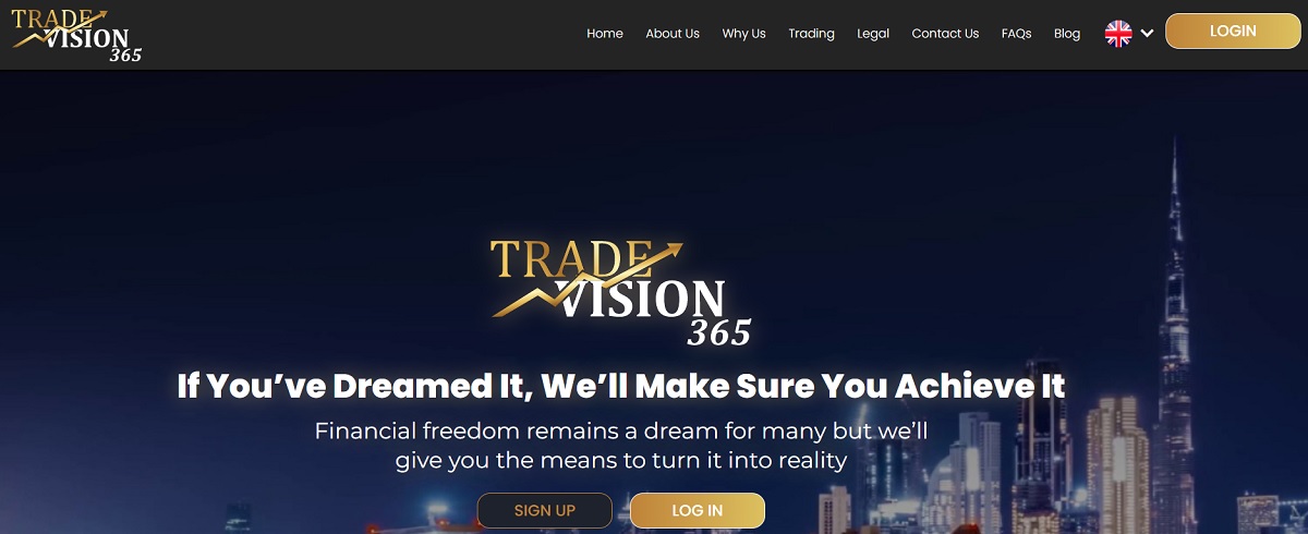 Trade Vision365 homepage