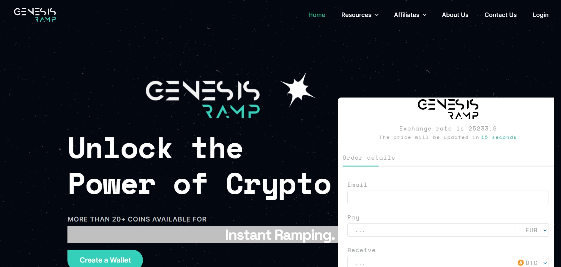 Genesis Exchange website